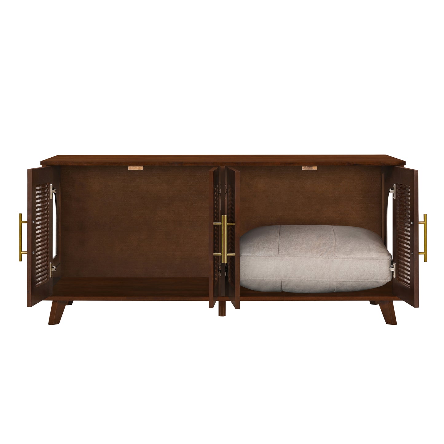Myra Indoor Premium Rubber Wood Cat Cabinet With Cozy Cushion Stylish