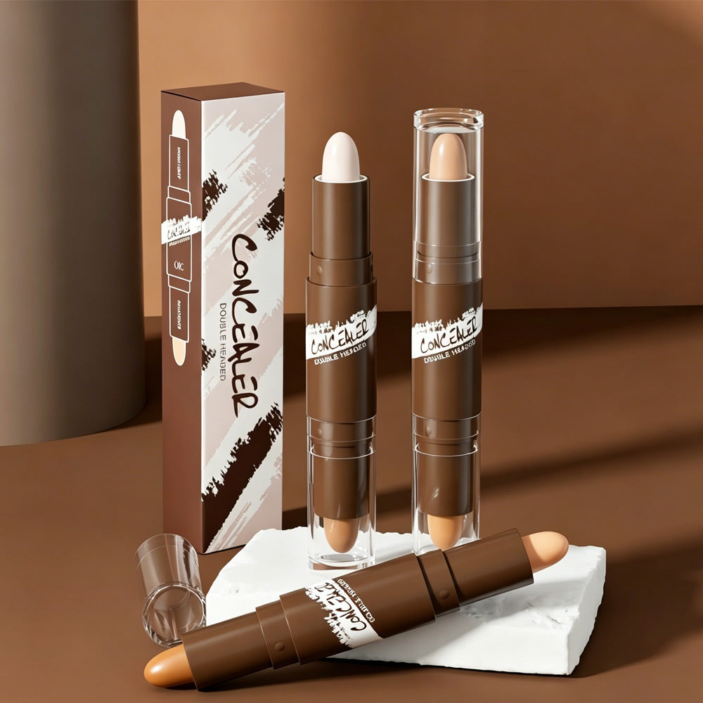 3-Piece Dual-Ended Contour & Highlighter Stick - Waterproof Makeup Set