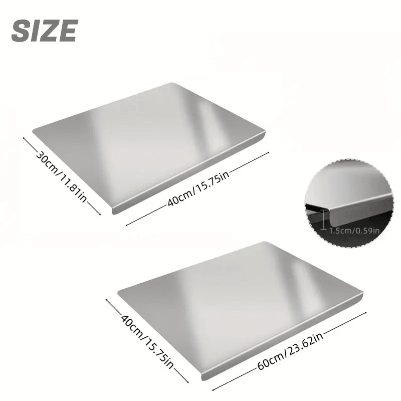 Stainless Steel Cutting Board with Lip - Versatile Kitchen Chopping Board