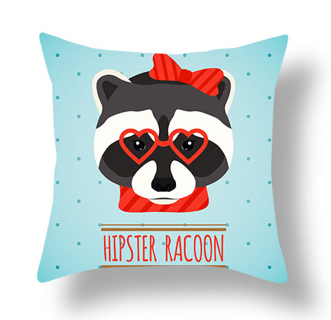 Animal Cartoon Plush Cushion Cover - 45x45cm Home Decor Pillowcase