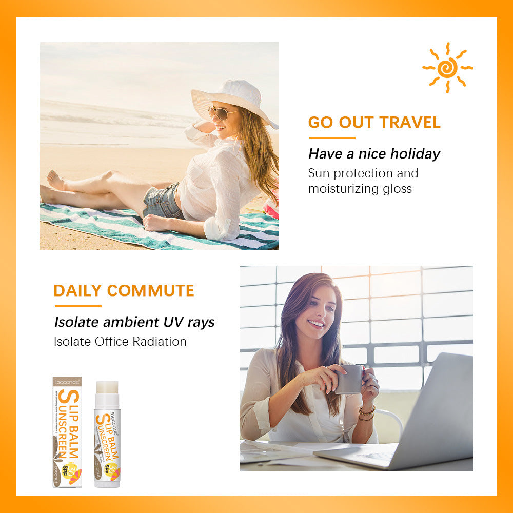 Moisturizing Lip Balm Set - Water, Coconut, Banana Flavors, Hydrating Lip Care