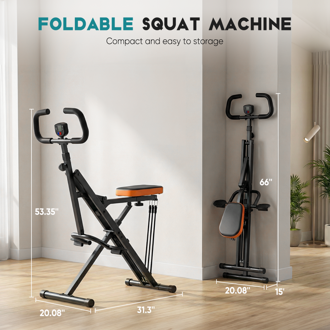 Foldable Home Squat Machine with Adjustable Resistance - 330 lbs