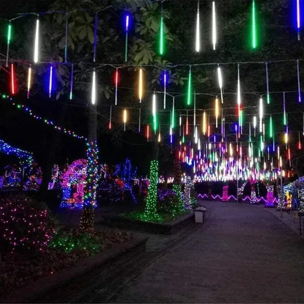 LED Meteor Shower Lights - Waterproof Outdoor Christmas & Halloween Decorations