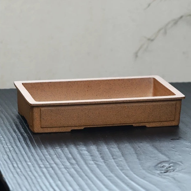Rectangular Bonsai Pot - Handmade Yixing Clay Flower Planter for Indoor Garden