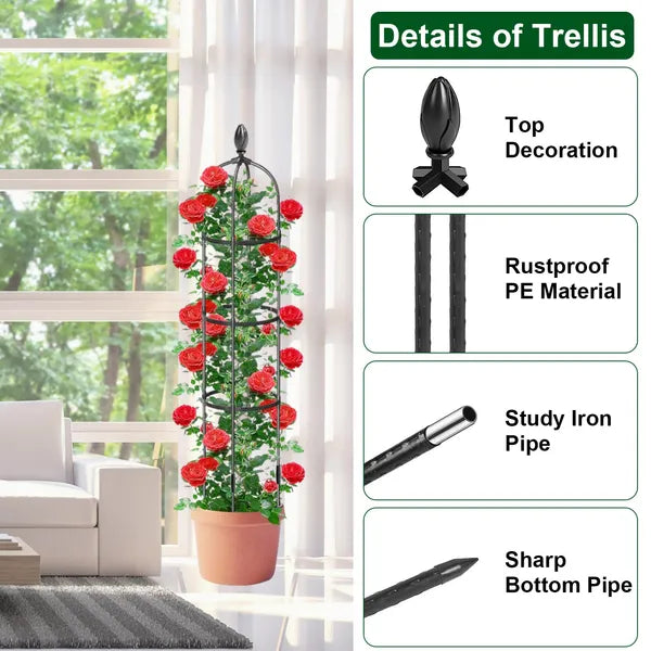 2-Pack 5.9FT Rustproof Garden Trellis for Climbing Plants