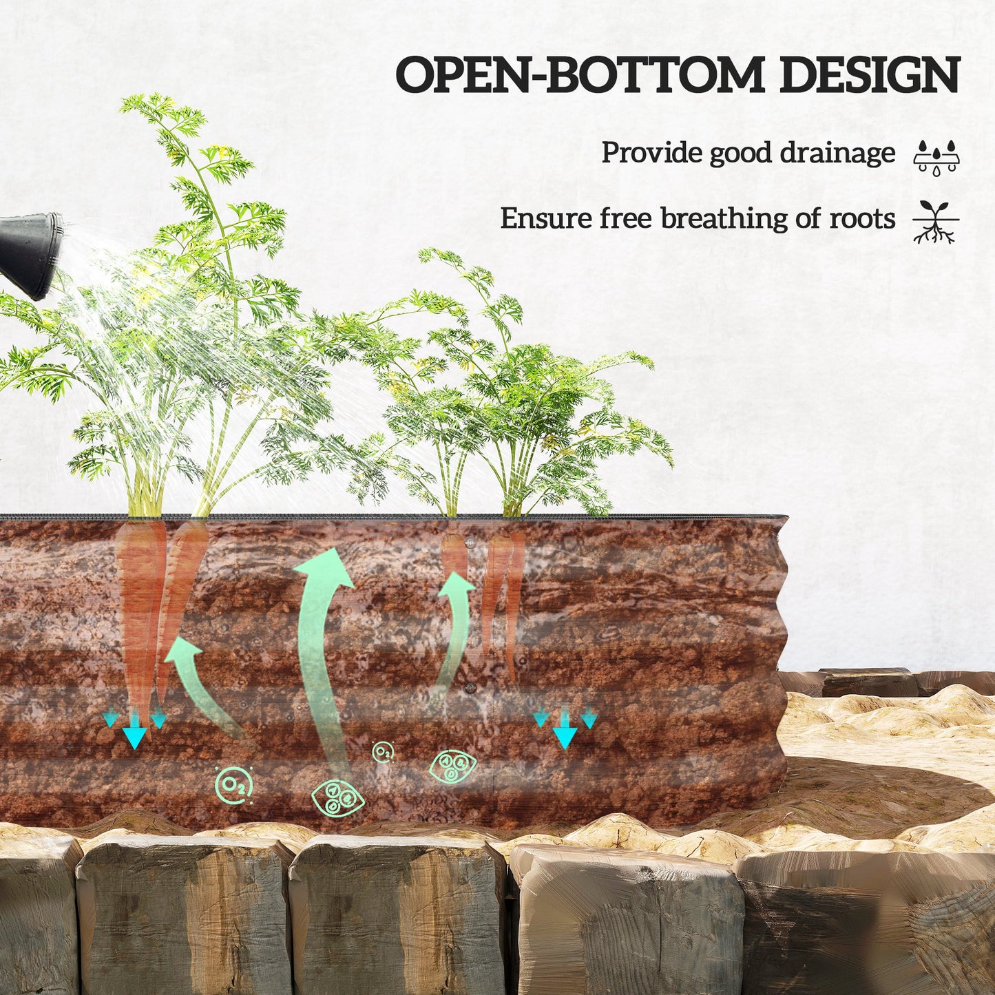Galvanized Raised Garden Bed Kit Brown 7.9 x 2 x 1 ft | Metal Planter Box