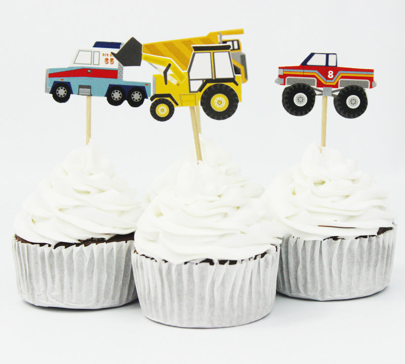 Cake Decoration Inserts 24pcs - White Cardboard Cake Toppers for Baking & Party