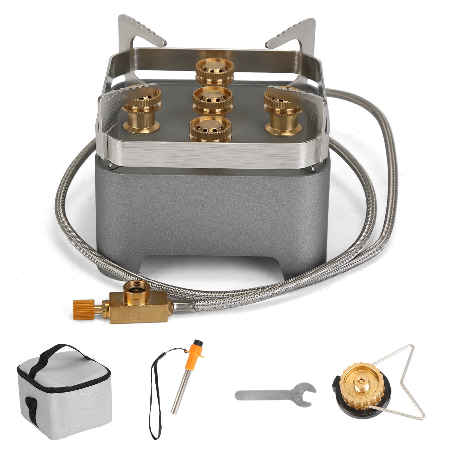 12000W Portable Camping Stove with Carrying Case - Grey