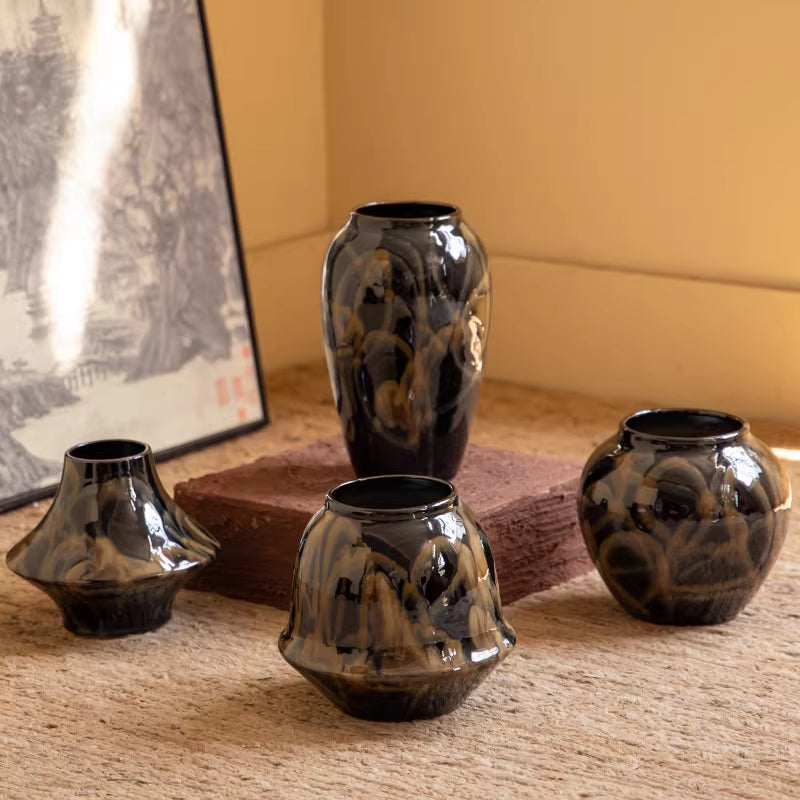 Ceramic Flower Vase for Living Room Decor - Multiple Styles & Sizes