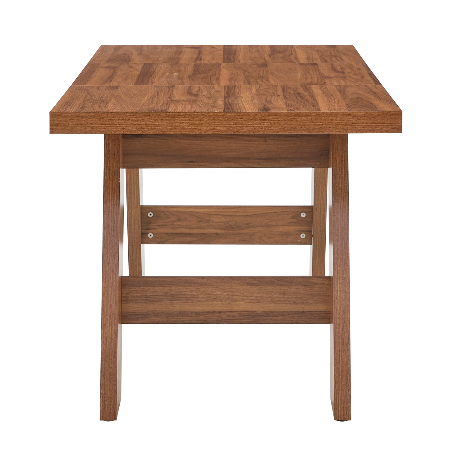 71x31.5inches Walnut Wood Grain MDF Splicing Rectangular Dining