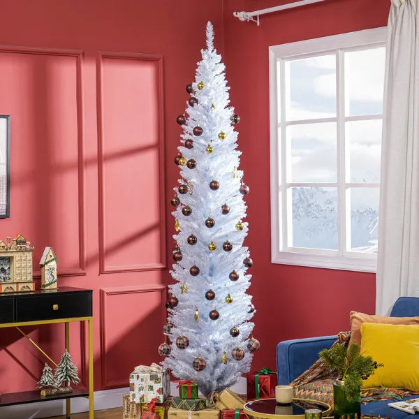 8' Slim Artificial Christmas Tree with 618 Realistic Branches