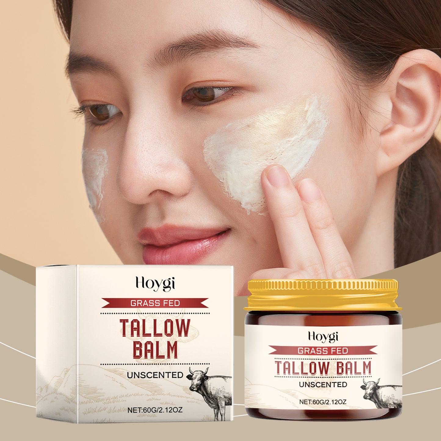 Tallow Moisturizer for Dry Skin - Vitamin E & Coconut Oil Face Cream