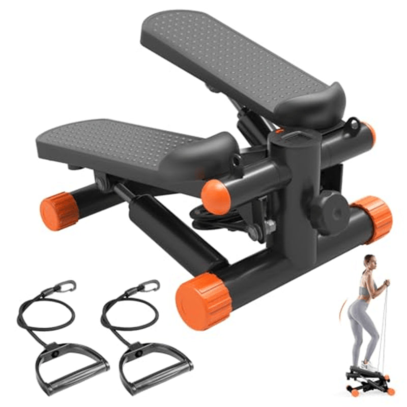 Portable Mini Stepper Machine with Resistance Bands for Full Body Workout
