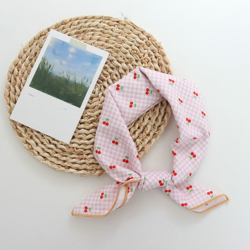 Retro Cotton Hair Band for Women - Casual Headband with Cherry Print