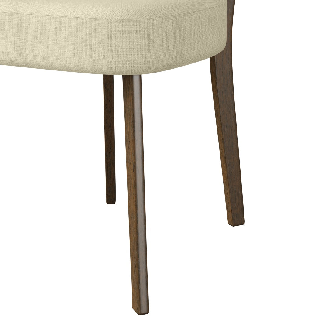 Mid-Century Modern Upholstered Dining Chairs Set of 2 - Oatmeal