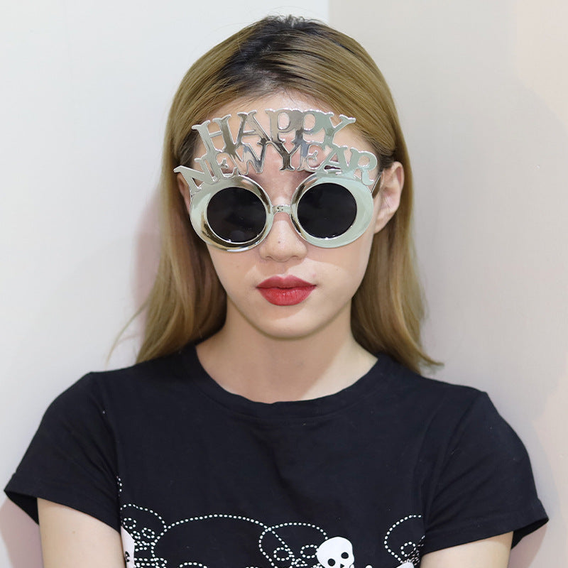 Funny New Year Party Glasses Supplies Photo Props Unisex Dress Up Accessories