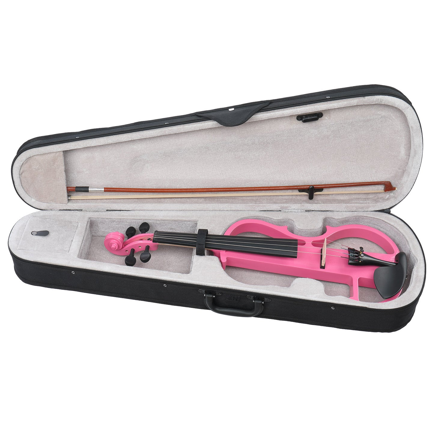 Electric Silent Violin with Case - 4/4 Size, Pink