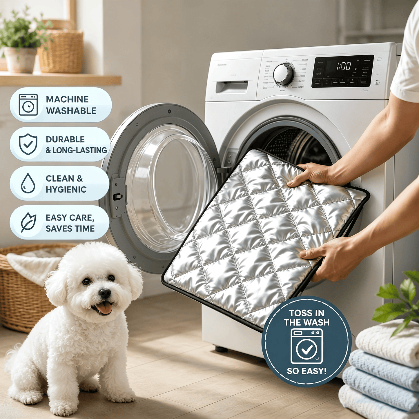 Multi-Use Waterproof Pet Mat for Dogs & Cats - Machine Washable & Dirt-Resistant