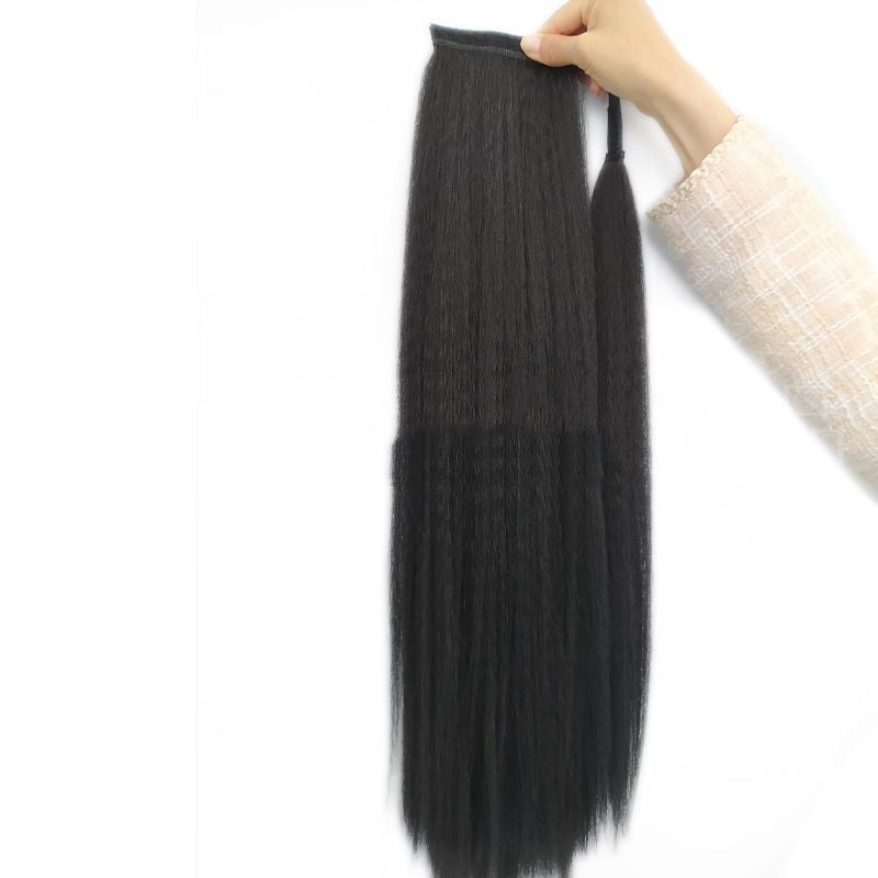 Women's Fluffy Straight Ponytail Wig Head Cover - YAKI 1b
