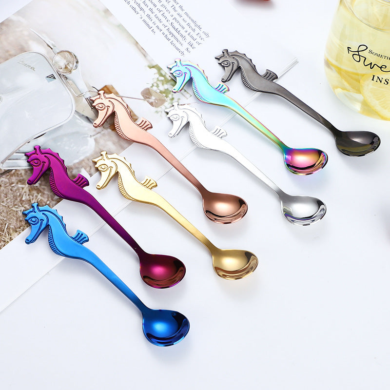 Stainless Steel Seahorse Coffee Spoon - Elegant Kitchen Utensil
