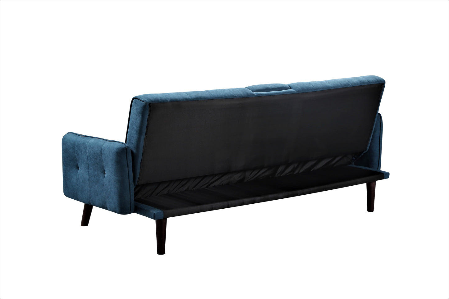 72 Sleeper Sofa Bed - Convertible Folding Backrest To Full With Cup