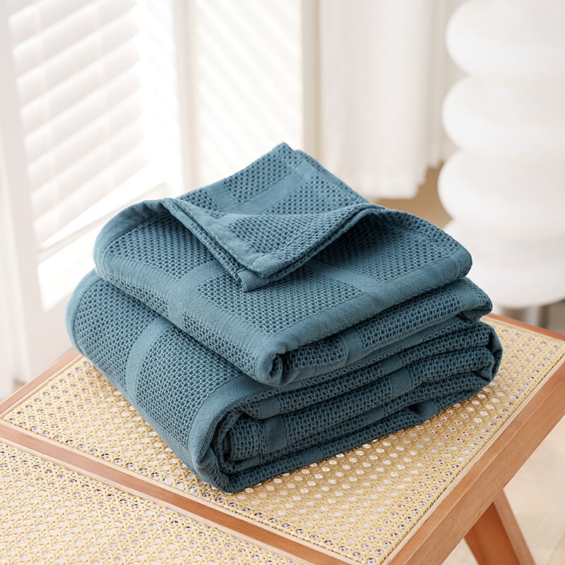 Children's Pure Cotton Waffle Gauze Blanket - Lightweight Bed Covering