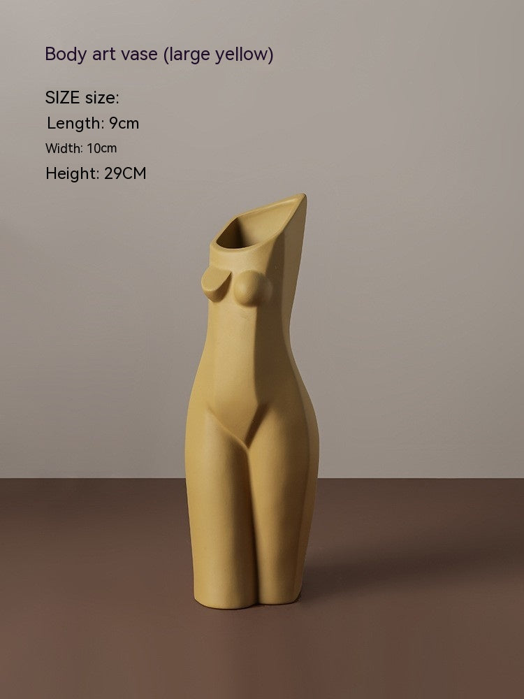Female Body Art Vase - Ceramic Nordic Home Decor & Storage Bottle