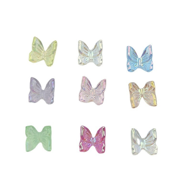 Butterfly Nail Ornament Set - 50pcs 3D Resin Fairy Nail Art Decorations