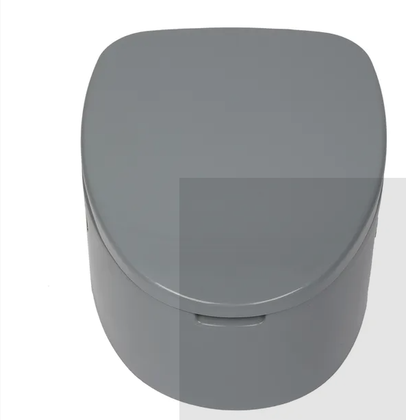 Portable Toilet with Non-Slip Mat - Grey Outdoor Solution