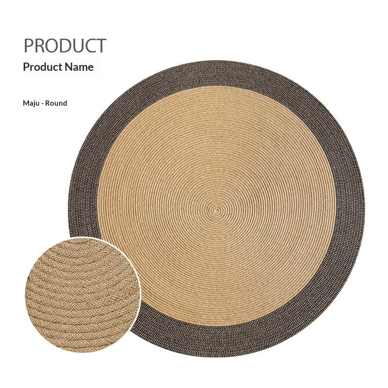 Natural Jute Round Rug - Nordic Style Floor Mat for Living Room & Home