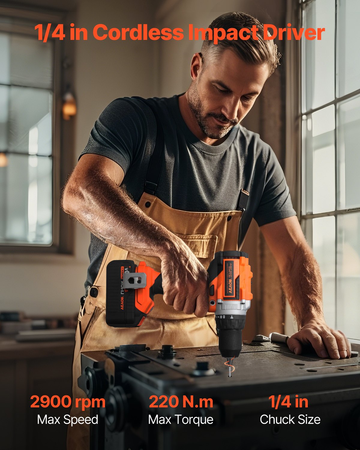 20V Cordless Power Tool Combo Kit with Impact Drill and Impact Driver