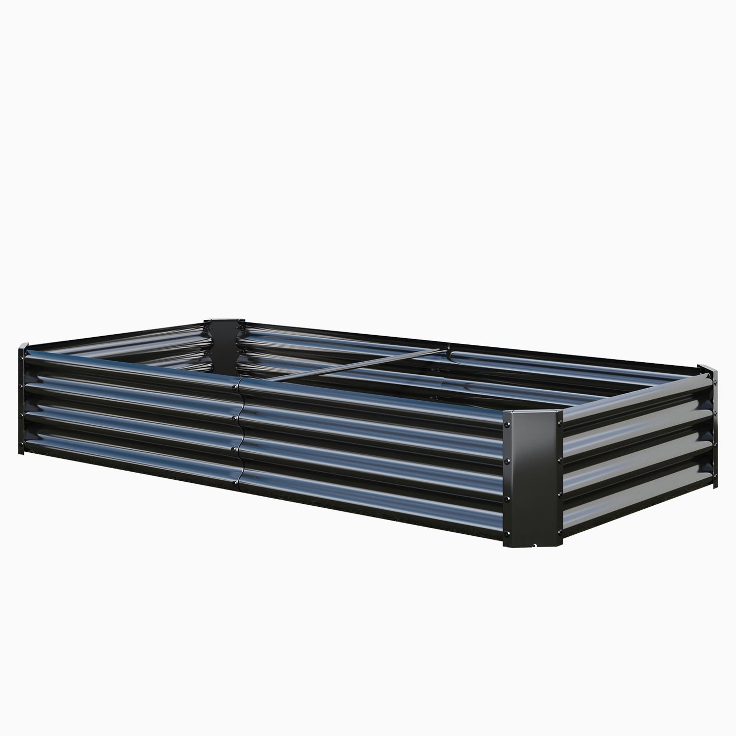 Metal Raised Garden Beds - 2PCS Black 6x3x1ft Planters