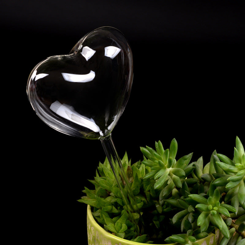 Love Heart Watering Device for Indoor Bonsai and Greenery - Customizable Glass Decor