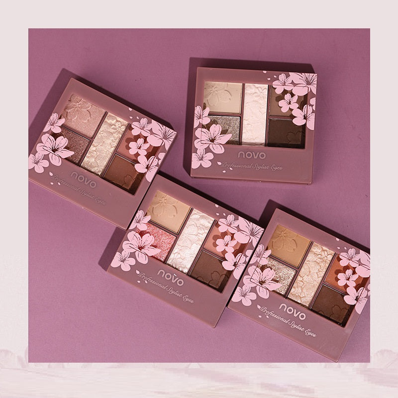Five-Color Eyeshadow Palette Fine Powder Makeup for Face & Eyes