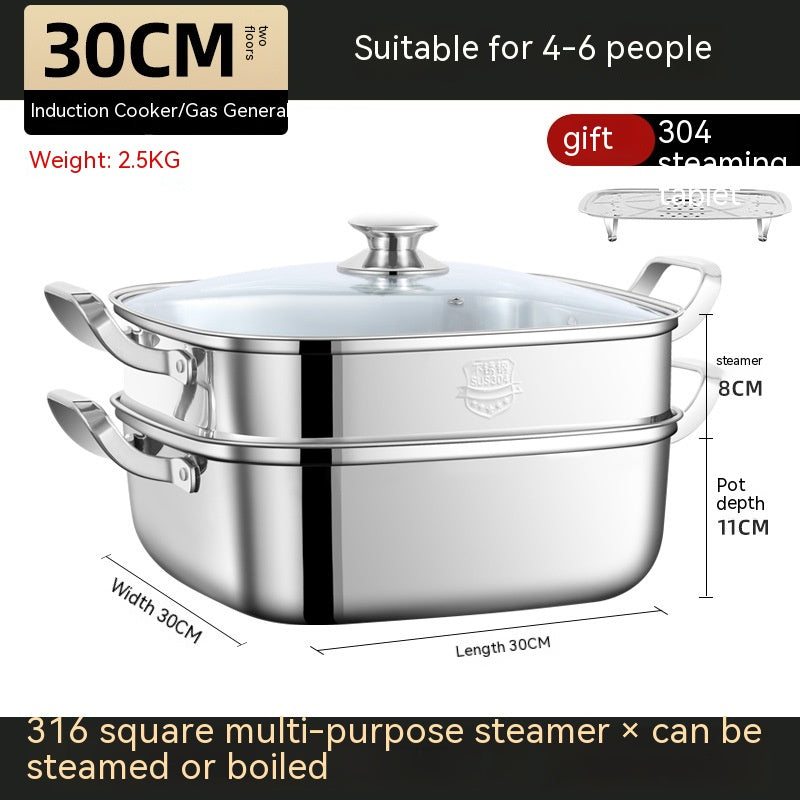 Multi-Function Square Steamer - Kitchen Storage & Food Steamer