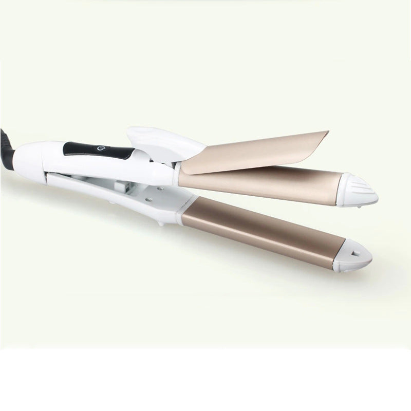 Dual-Use Hair Straightener and Curling Iron - Ceramic Glaze, Small Round Plug