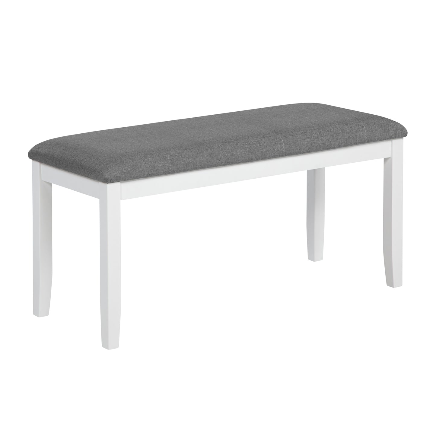 6-Piece Modern Dining Table Set with Bench - Grey & White