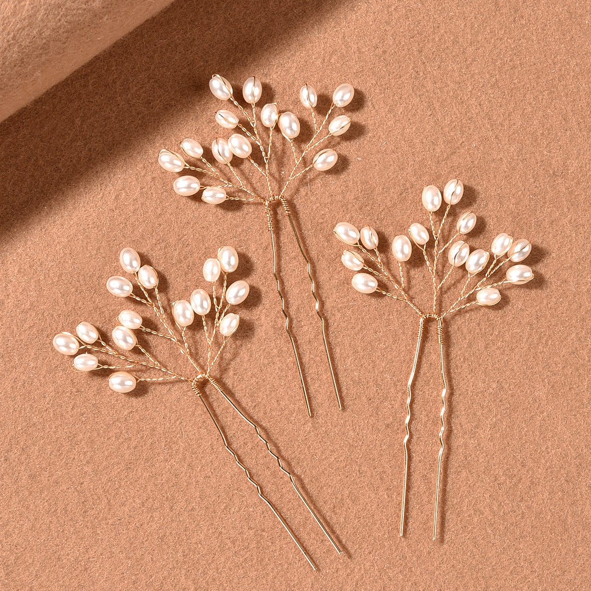 Handmade Pearl Hair Fork Set - 3 Pieces