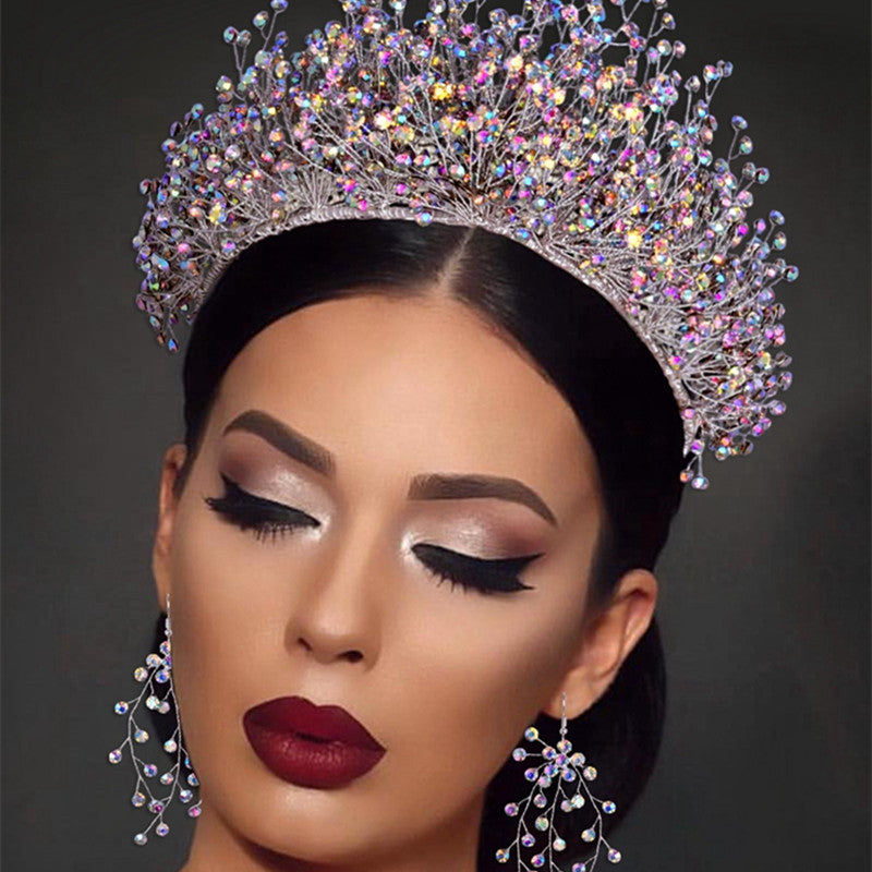 Bridal Wedding Tiara Crown Headpiece with Crystals for Bridal Hair Accessories