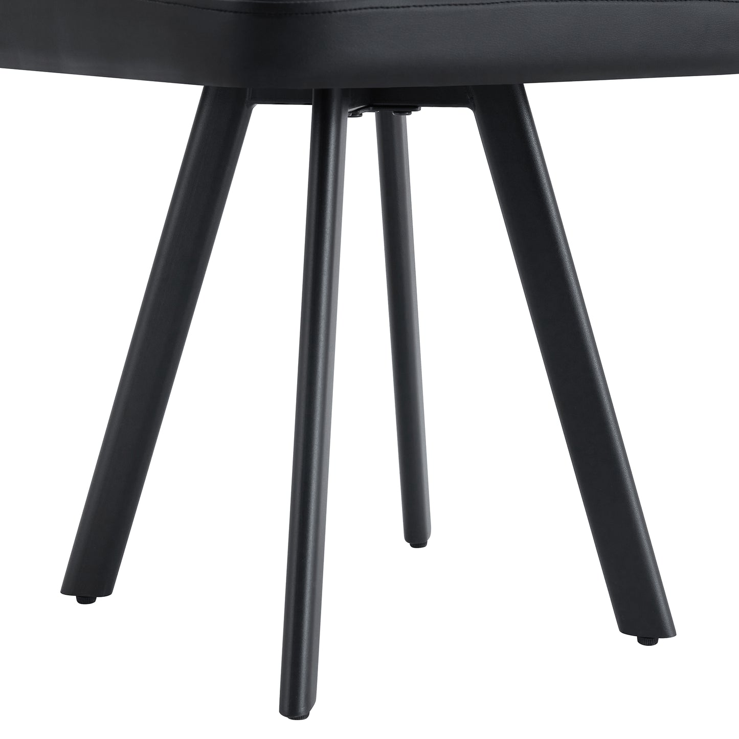 Modern Black PU Dining Chair Set of 2 - Comfortable & Stylish