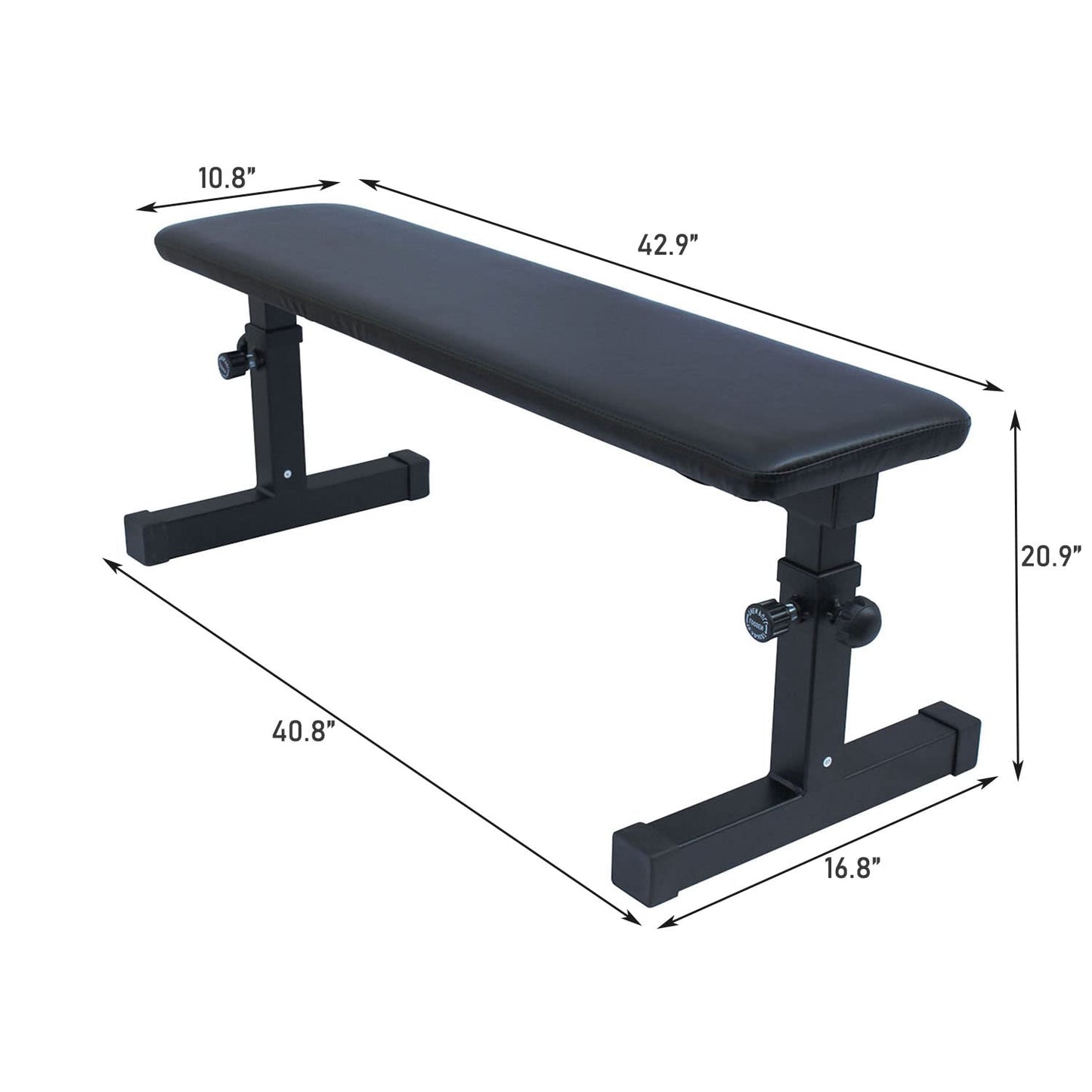 Flat Weight Bench for Home Fitness - Adjustable Black Design