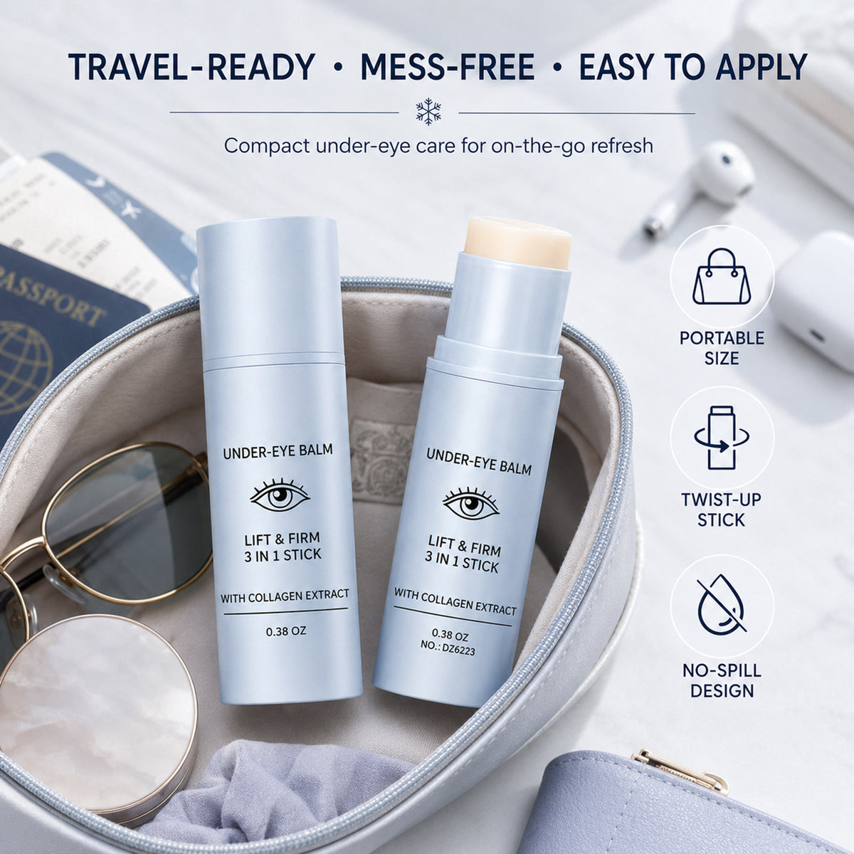Lift & Firm Under-Eye Balm Stick 3-in-1 Collagen Eye Care 0.38 Oz