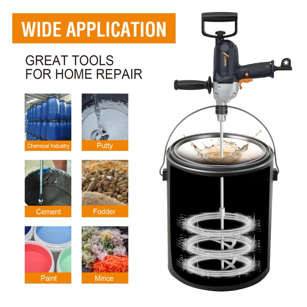 Corded Electric Concrete Mixer Drill with Spade Handle 9A Power Tool