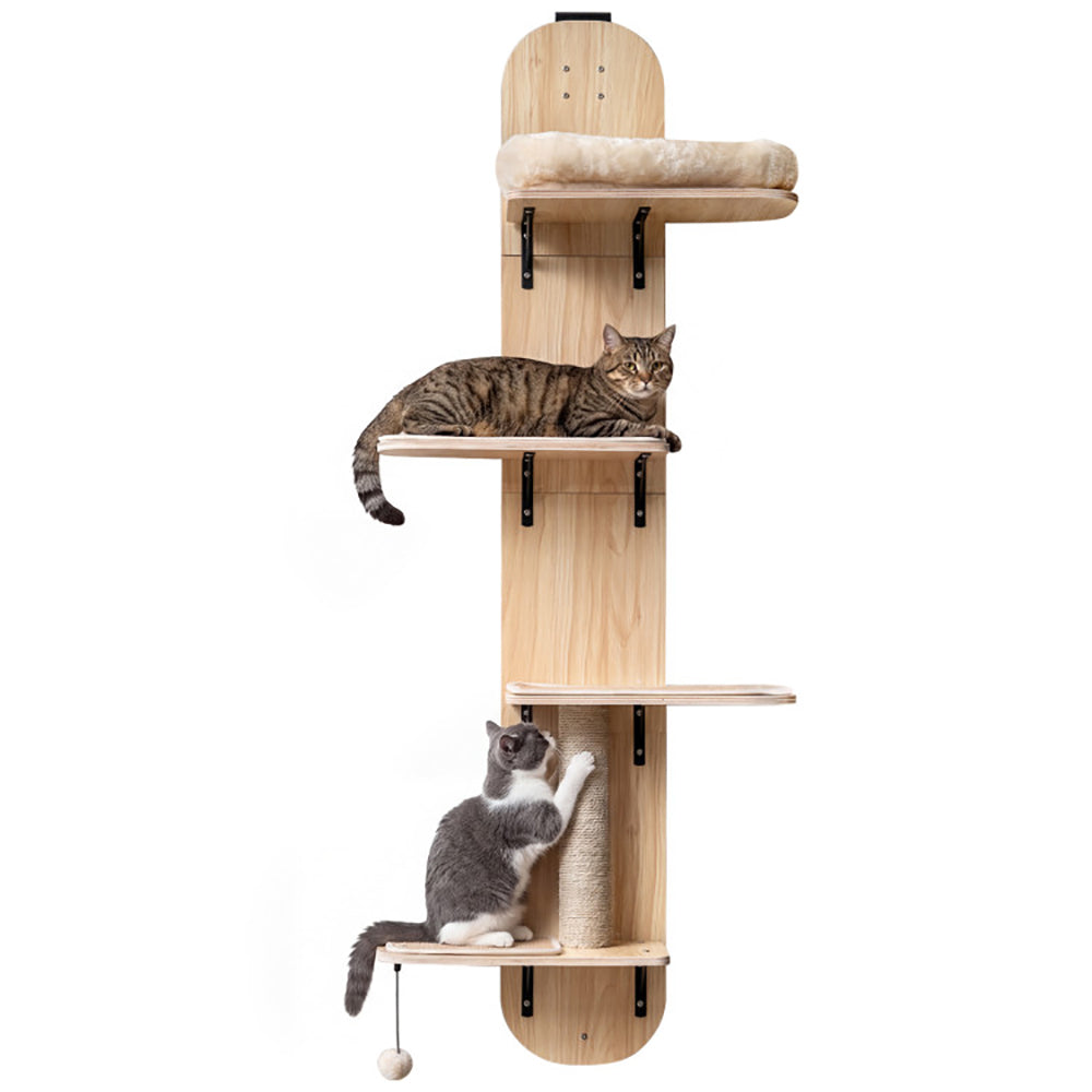 Door Hanging Cat Climber with Plush Bed and Jute Scratching Post - Adjustable Multi-Level Pet Toy Set