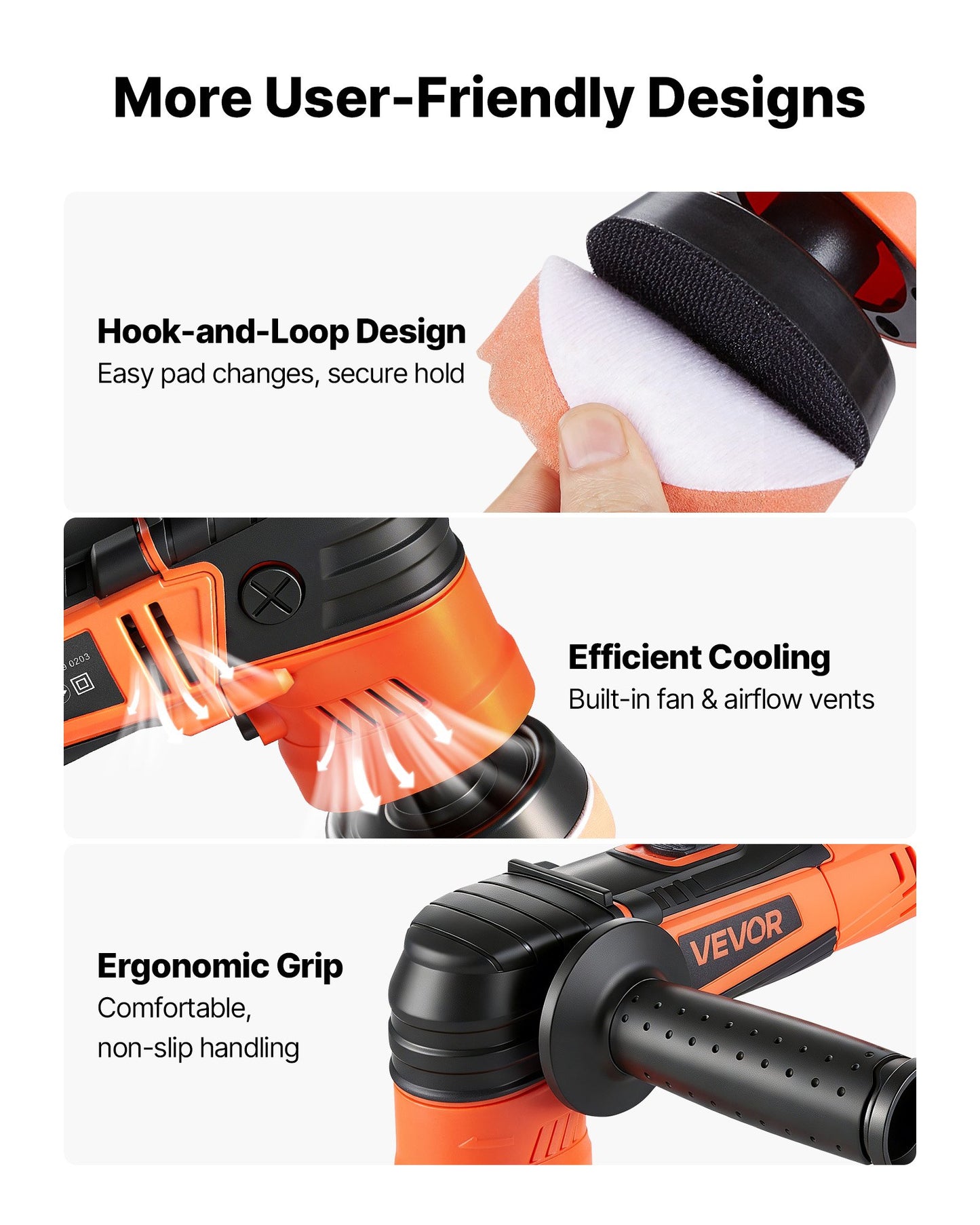 Car Buffer Polisher Kit 600W 3 Sizes Rotary Polisher for Detailing, Waxing & Scratch Removal