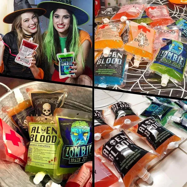 20 Pcs Reusable Blood Bags for Drinks - Leakproof Party Supplies