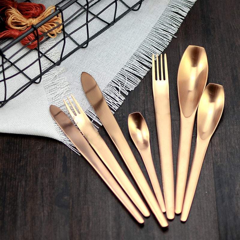 Stainless Steel Knife Fork Spoon Set - Household Tableware for Dining