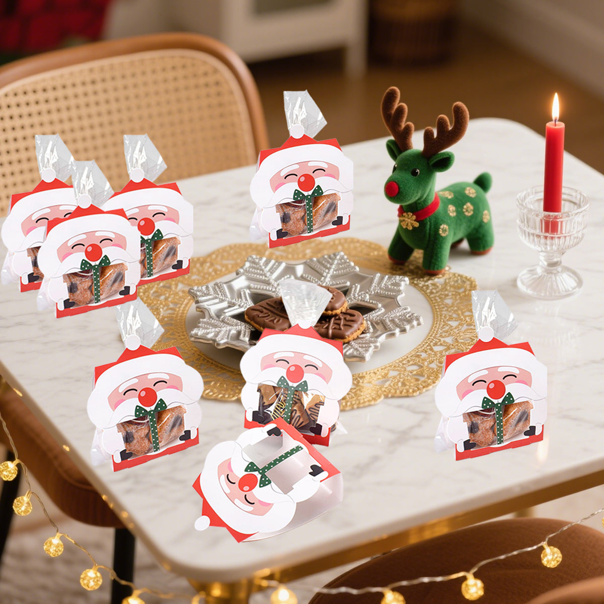 Christmas Gift Boxes with Transparent Bags - 8 Pack
