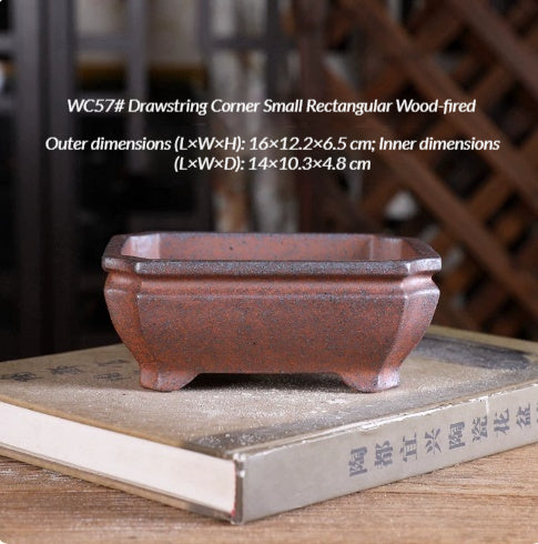 Wood-Fired Bonsai Pot with Yixing Clay Options - Garden & Indoor Plant Container