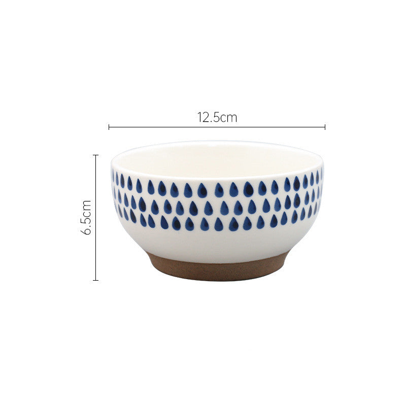 Hand-Painted Ceramic Soup Bowl 4-Inch Set of Creative Dinnerware for Home & Restaurant